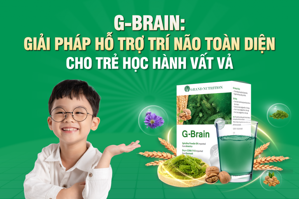G-Brain – Giải Pháp Hỗ Trợ Trí Não Toàn Diện Cho Trẻ Học Hành Vất Vả
